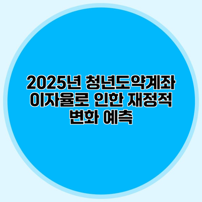 2025년 청년도약계좌 이자율로 인한 재정적 변화 예측