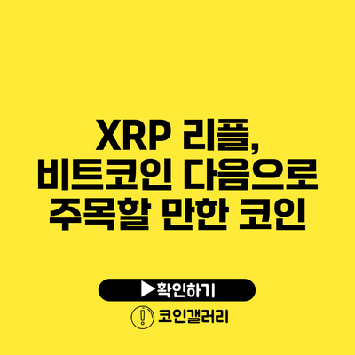 XRP 리플, 비트코인 다음으로 주목할 만한 코인