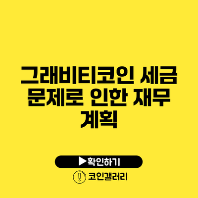 그래비티코인 세금 문제로 인한 재무 계획