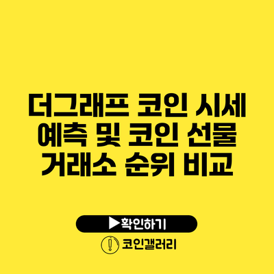 더그래프 코인 시세 예측 및 코인 선물 거래소 순위 비교