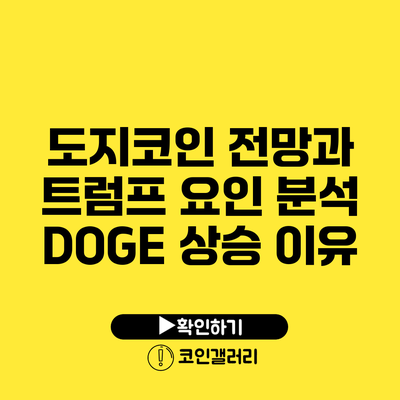 도지코인 전망과 트럼프 요인 분석: DOGE 상승 이유
