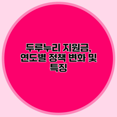 두루누리 지원금, 연도별 정책 변화 및 특징