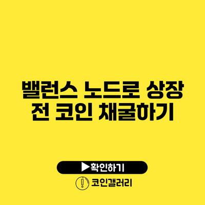 밸런스 노드로 상장 전 코인 채굴하기