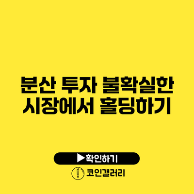분산 투자: 불확실한 시장에서 홀딩하기