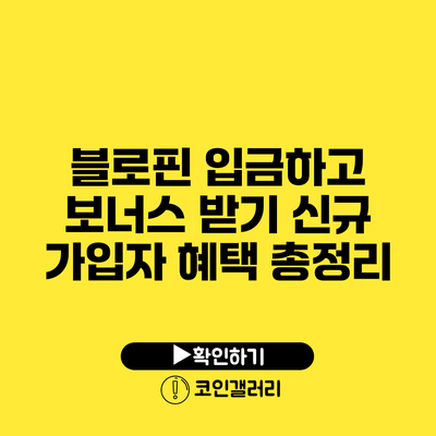블로핀 입금하고 보너스 받기: 신규 가입자 혜택 총정리