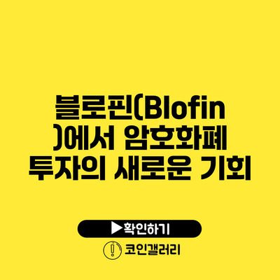 블로핀(Blofin)에서 암호화폐 투자의 새로운 기회