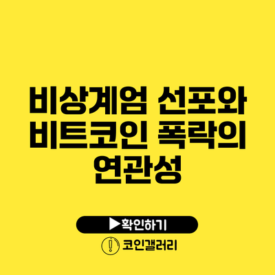 비상계엄 선포와 비트코인 폭락의 연관성
