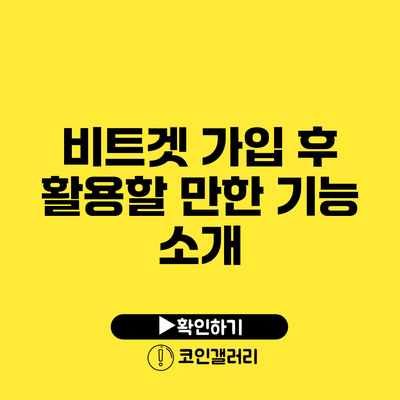 비트겟 가입 후 활용할 만한 기능 소개