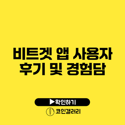 비트겟 앱 사용자 후기 및 경험담