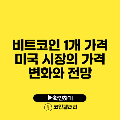 비트코인 1개 가격: 미국 시장의 가격 변화와 전망