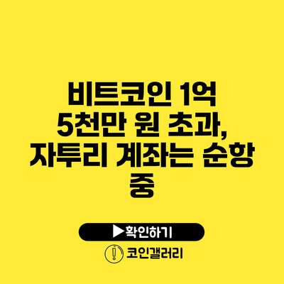 비트코인 1억 5천만 원 초과, 자투리 계좌는 순항 중