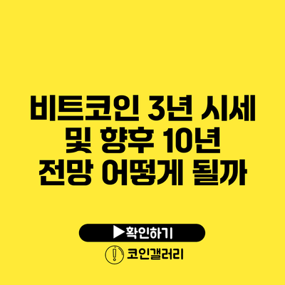 비트코인 3년 시세 및 향후 10년 전망: 어떻게 될까?