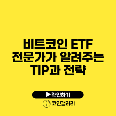 비트코인 ETF: 전문가가 알려주는 TIP과 전략