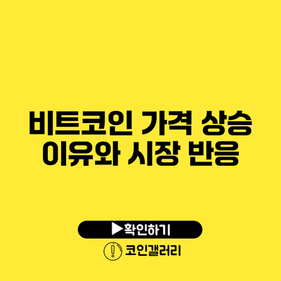 비트코인 가격 상승 이유와 시장 반응