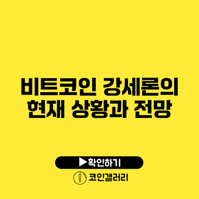 비트코인 강세론의 현재 상황과 전망