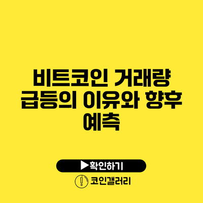 비트코인 거래량 급등의 이유와 향후 예측