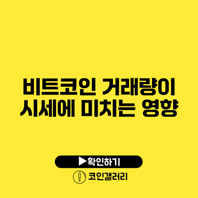 비트코인 거래량이 시세에 미치는 영향