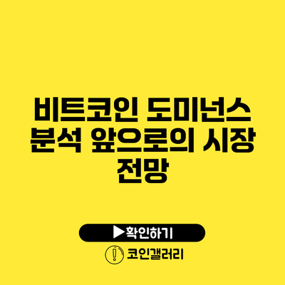 비트코인 도미넌스 분석: 앞으로의 시장 전망