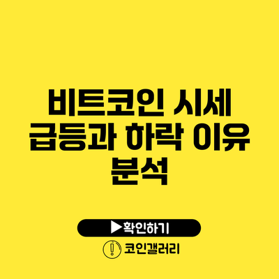 비트코인 시세 급등과 하락 이유 분석
