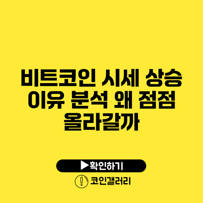 비트코인 시세 상승 이유 분석: 왜 점점 올라갈까?