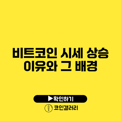 비트코인 시세 상승 이유와 그 배경
