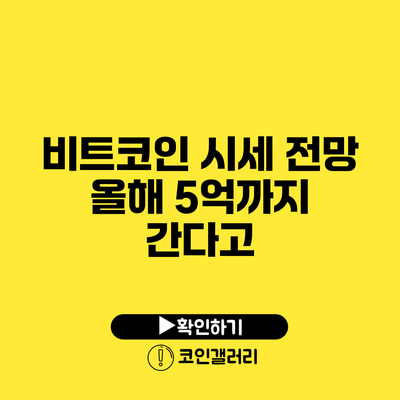 비트코인 시세 전망: 올해 5억까지 간다고?