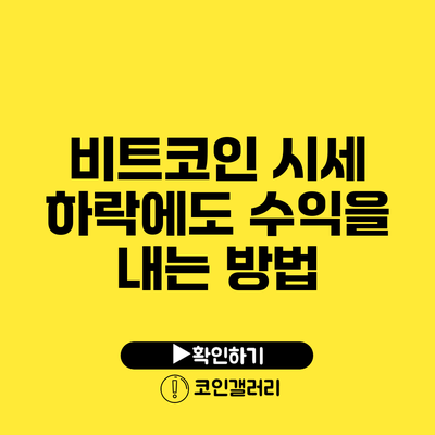 비트코인 시세 하락에도 수익을 내는 방법