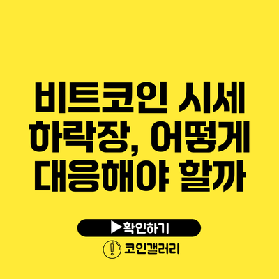 비트코인 시세 하락장, 어떻게 대응해야 할까?