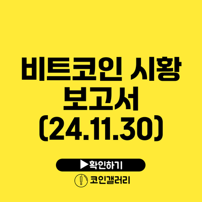 비트코인 시황 보고서 (24.11.30)