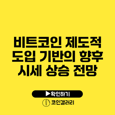 비트코인 제도적 도입 기반의 향후 시세 상승 전망