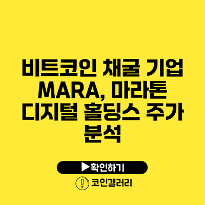 비트코인 채굴 기업 MARA, 마라톤 디지털 홀딩스 주가 분석