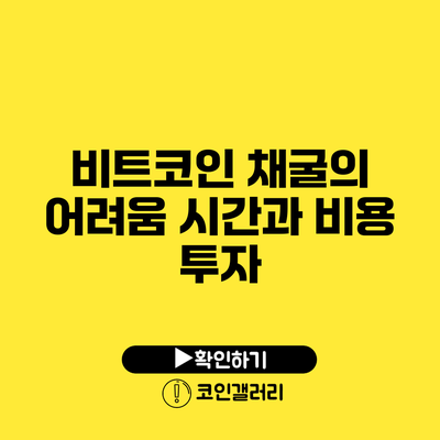 비트코인 채굴의 어려움: 시간과 비용 투자