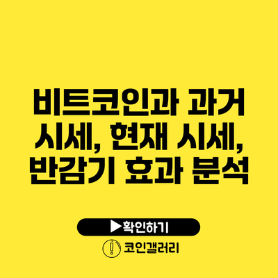 비트코인과 과거 시세, 현재 시세, 반감기 효과 분석