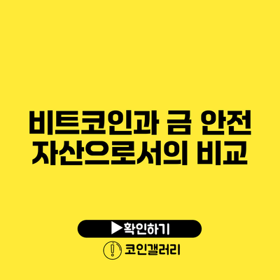 비트코인과 금: 안전 자산으로서의 비교