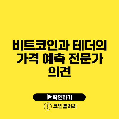 비트코인과 테더의 가격 예측: 전문가 의견