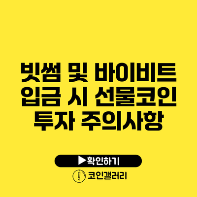 빗썸 및 바이비트 입금 시 선물코인 투자 주의사항