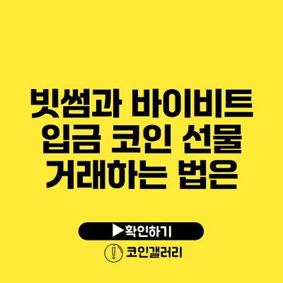 빗썸과 바이비트 입금: 코인 선물 거래하는 법은?