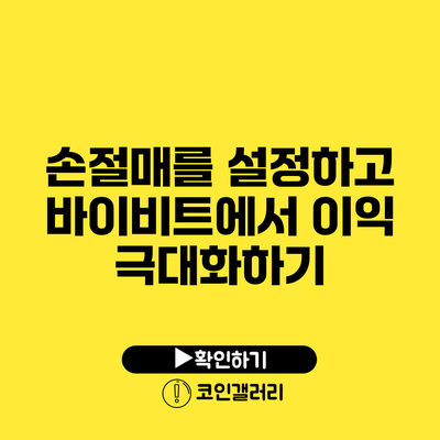 손절매를 설정하고 바이비트에서 이익 극대화하기