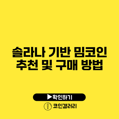 솔라나 기반 밈코인 추천 및 구매 방법