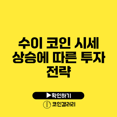 수이 코인 시세 상승에 따른 투자 전략