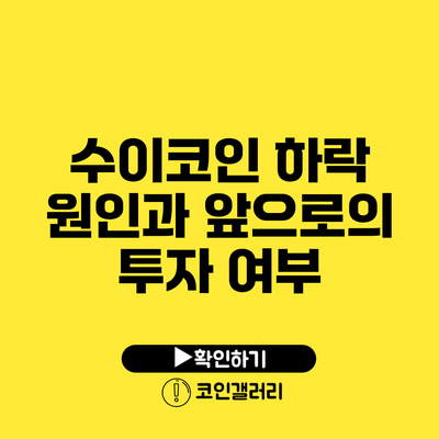 수이코인 하락 원인과 앞으로의 투자 여부