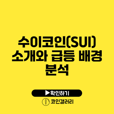 수이코인(SUI) 소개와 급등 배경 분석