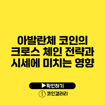 아발란체 코인의 크로스 체인 전략과 시세에 미치는 영향