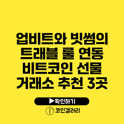 업비트와 빗썸의 트래블 룰 연동: 비트코인 선물 거래소 추천 3곳