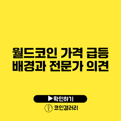 월드코인 가격 급등 배경과 전문가 의견