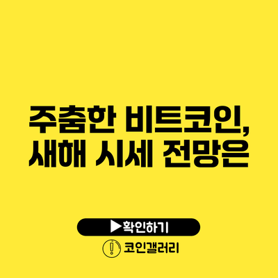 주춤한 비트코인, 새해 시세 전망은?
