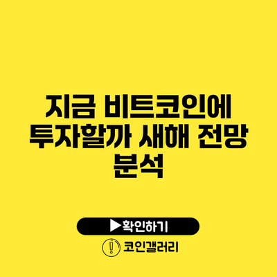 지금 비트코인에 투자할까? 새해 전망 분석