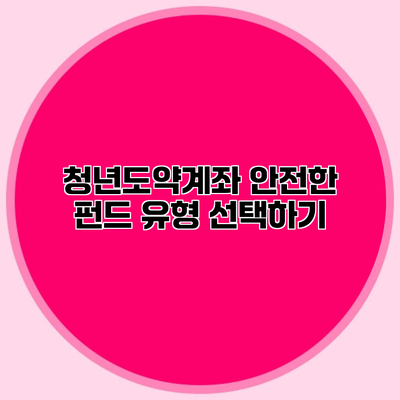 청년도약계좌 안전한 펀드 유형 선택하기