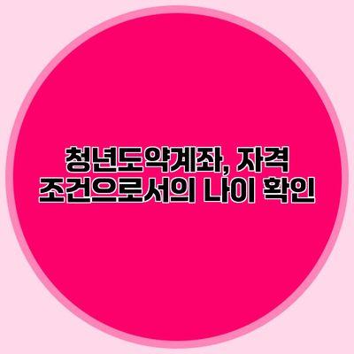 청년도약계좌, 자격 조건으로서의 나이 확인
