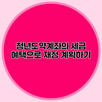 청년도약계좌의 세금 혜택으로 재정 계획하기